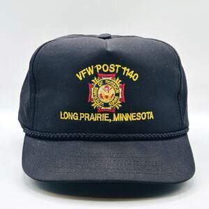 Vintage VFW Veterans of Foreign Wars SnapBack Hat Mn Made In USA 1140 Minnesota